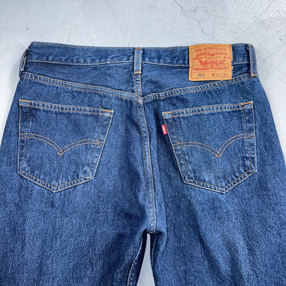Levis 501 Vintage Y2K 90s XX Straight Leg Jeans Blue Dark Wash 34x34 Act 32x33