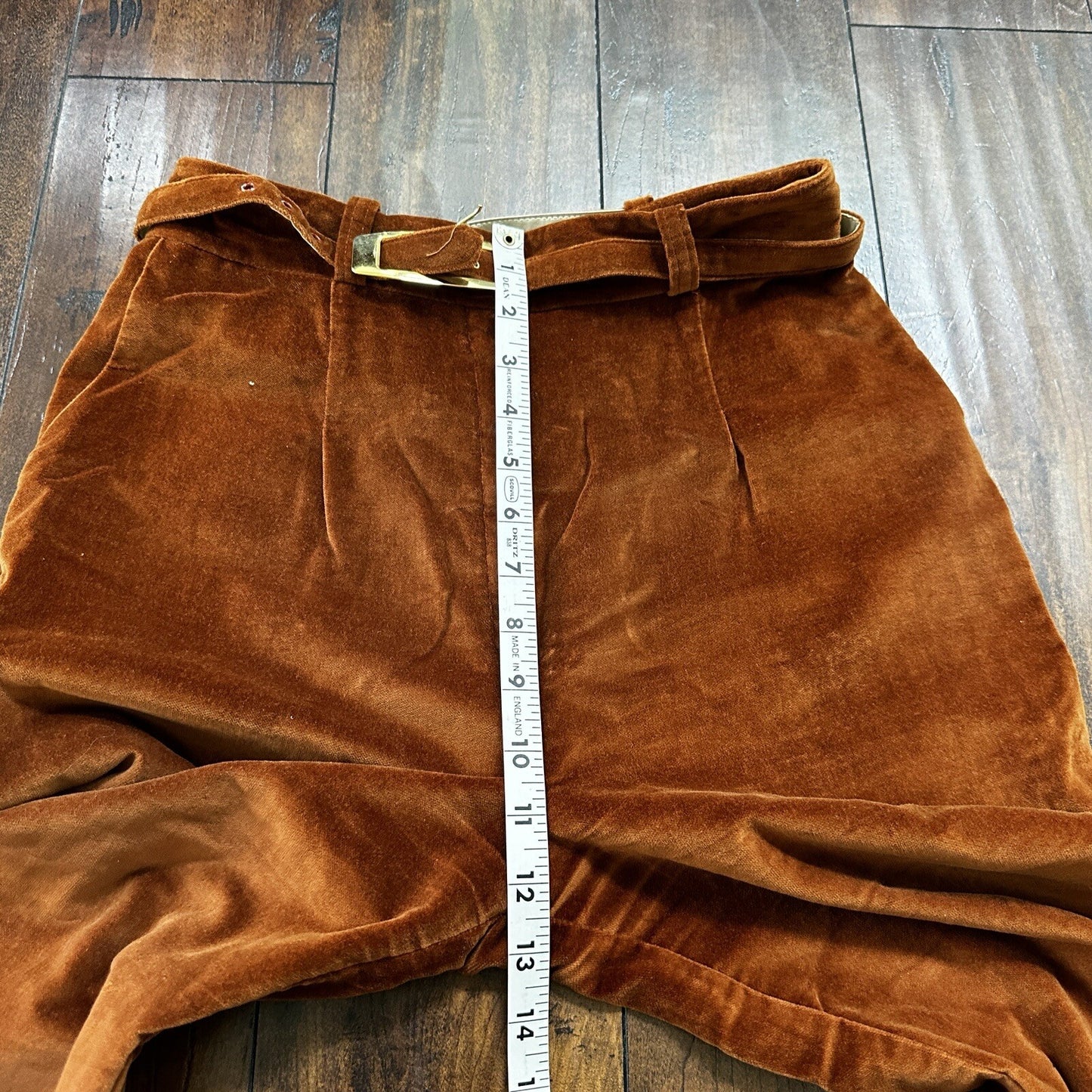 VTG Alpaq California 1970s Pants 26x31 Brown Velour High Waist Flair Rockabilly