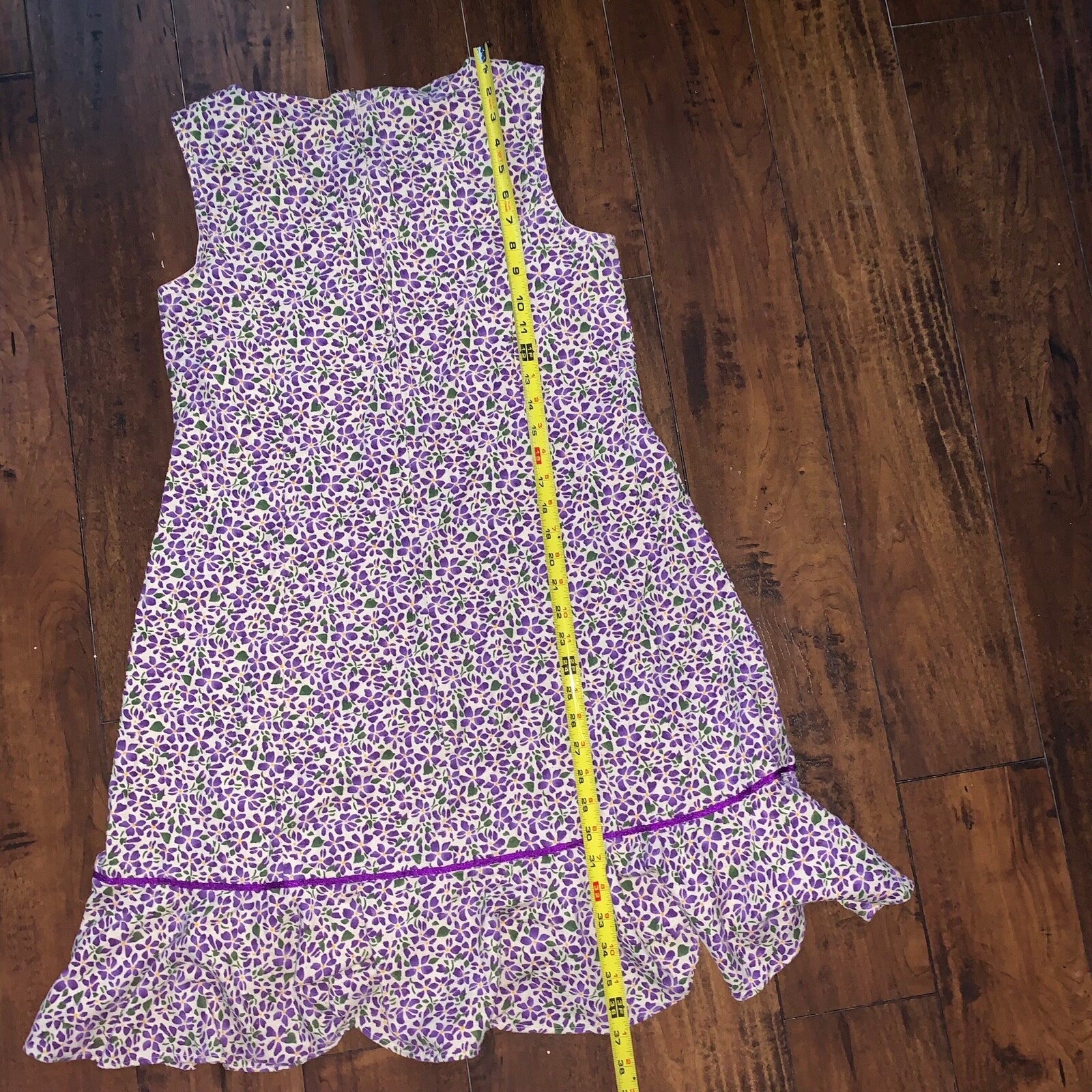 70s Women's Vintage House Dress Kaftan MuMu Shift Purple Floral 80s Hipster Cute