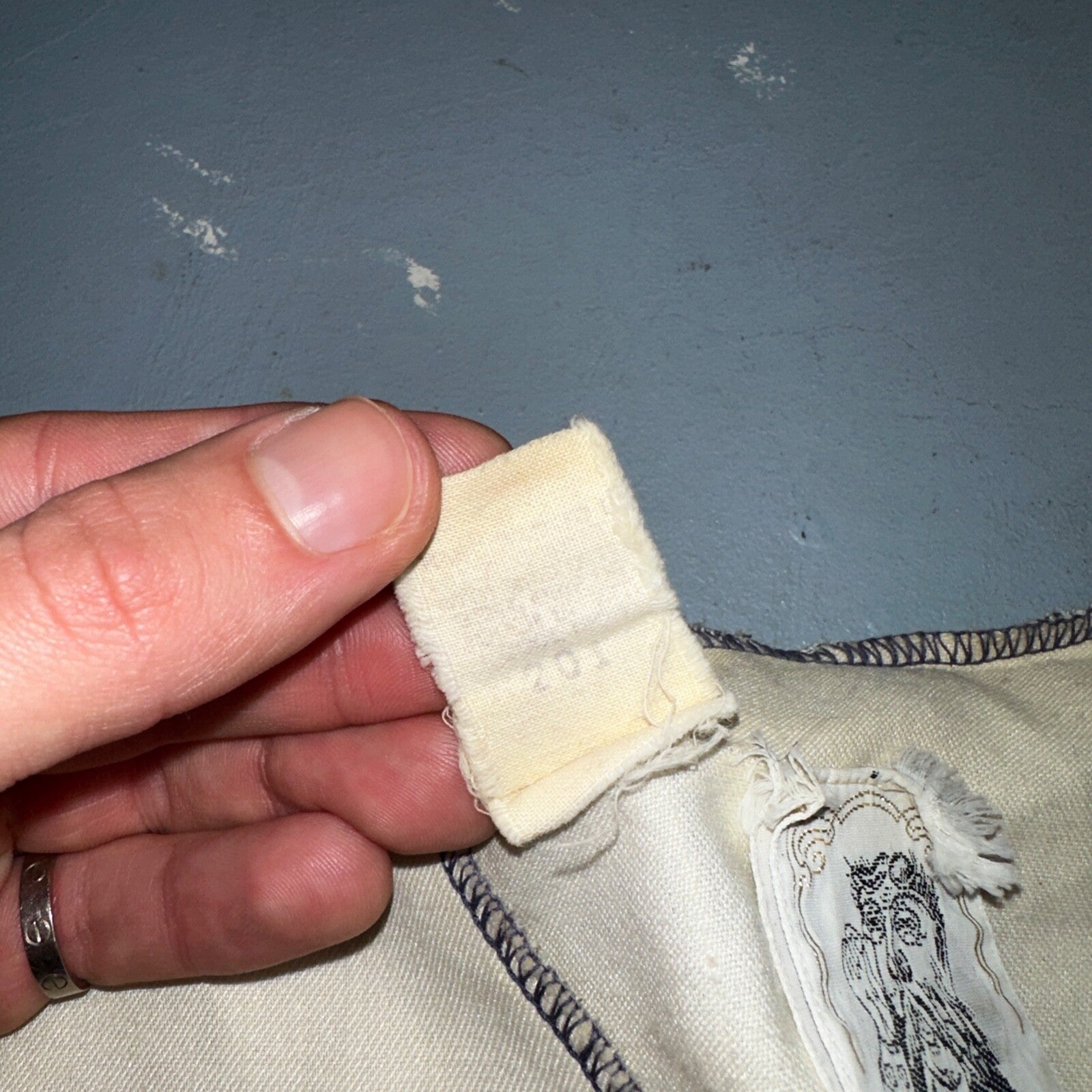 VTG 70s Kennington Cool Breeze Bird Linen Beach Shirt Sheer Unisex Stained