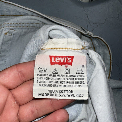 Levis 501 Vintage 90s USA XX Straight Leg Jeans 36x32 Light Wash Act 33x30