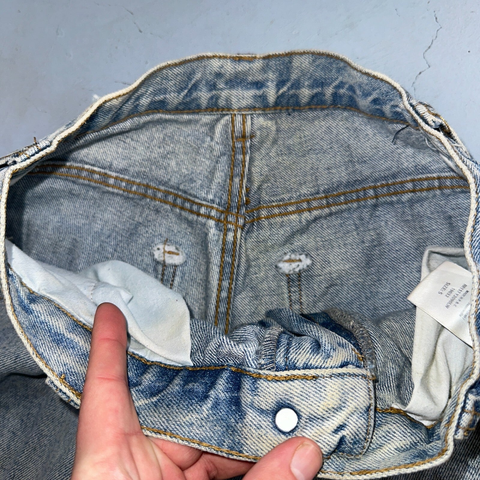 J Galt Jeans Womens Wide Leg Blue Cargo Denim Cotton Light Wash 27x30 Small