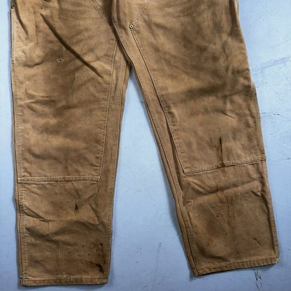 Carhartt 1989 VTG Double Knee Carpenter 80s Pants USA B01 Brown 42x32 Act 40x30