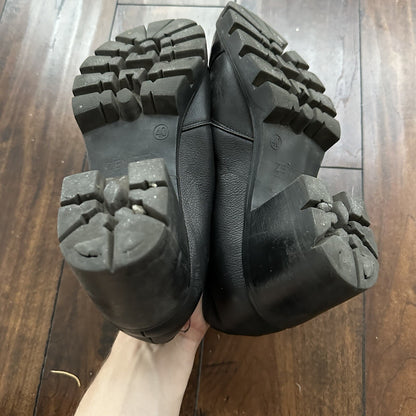 Zenden Genuine Leather Black Up Shoes 40 Euro Vtg Y2K Heels Mules Summer Dress