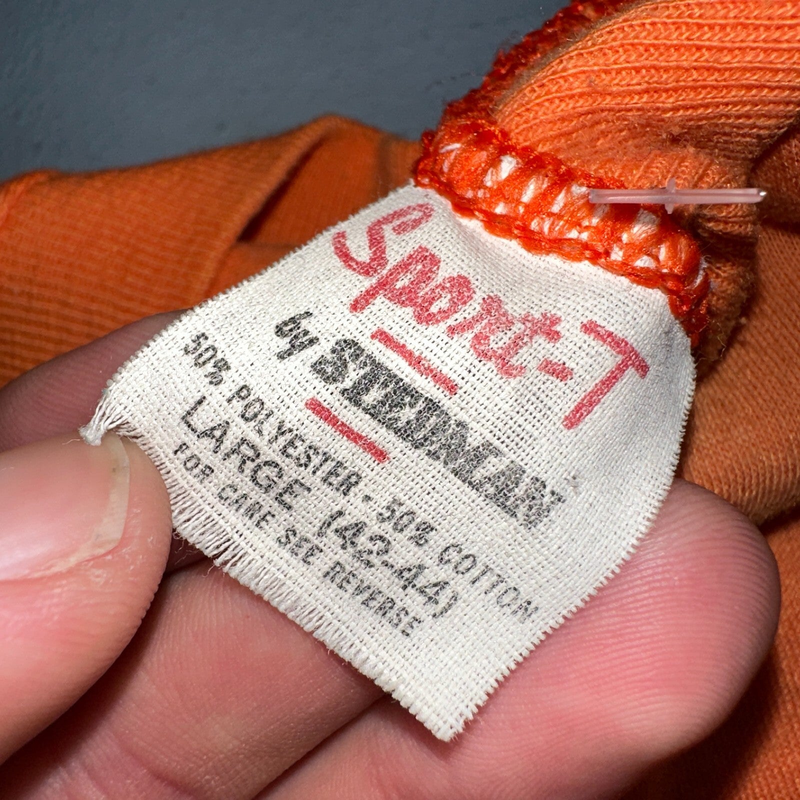 Wreck 1970s Sport VTG T Shirt Letters 70s Number 10 Orange Single Graphic Text