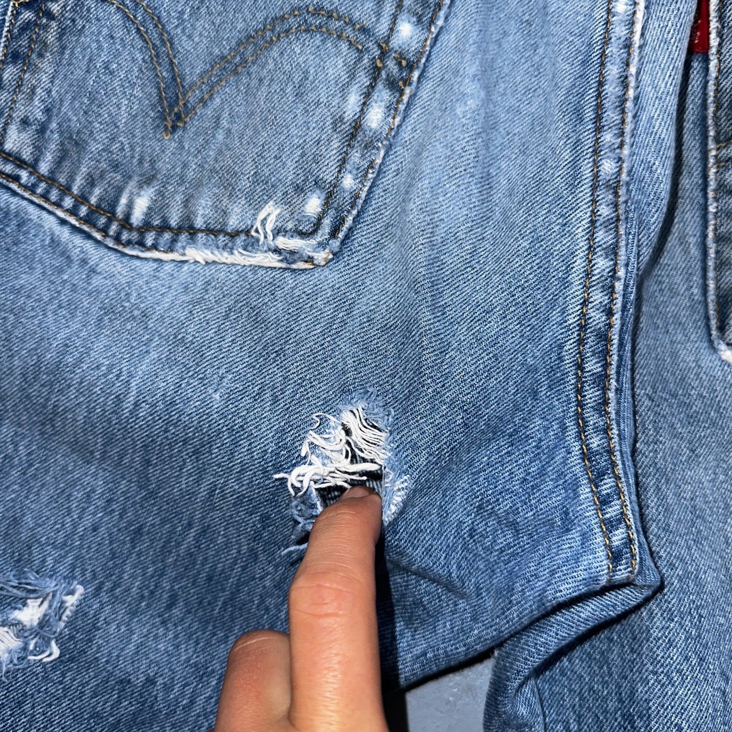 Levis 501 Vintage Y2K 90s XX Straight Leg Jeans Blue Light Wash 30x32 Act 29x31