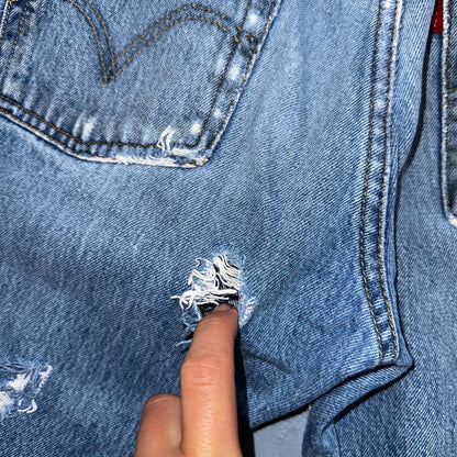 Levis 501 Vintage Y2K 90s XX Straight Leg Jeans Blue Light Wash 30x32 Act 29x31