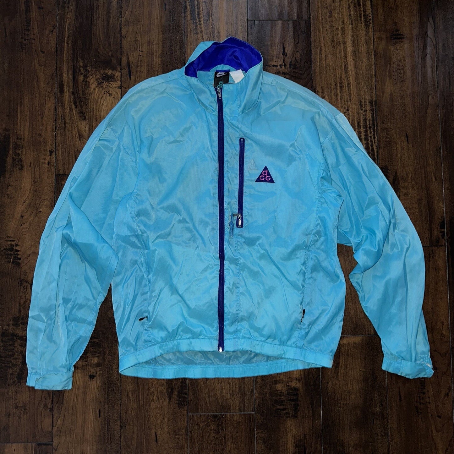 Vintage Nike ACG All Conditions Gear Windbreaker Jacket Coat 90s Blue Medium
