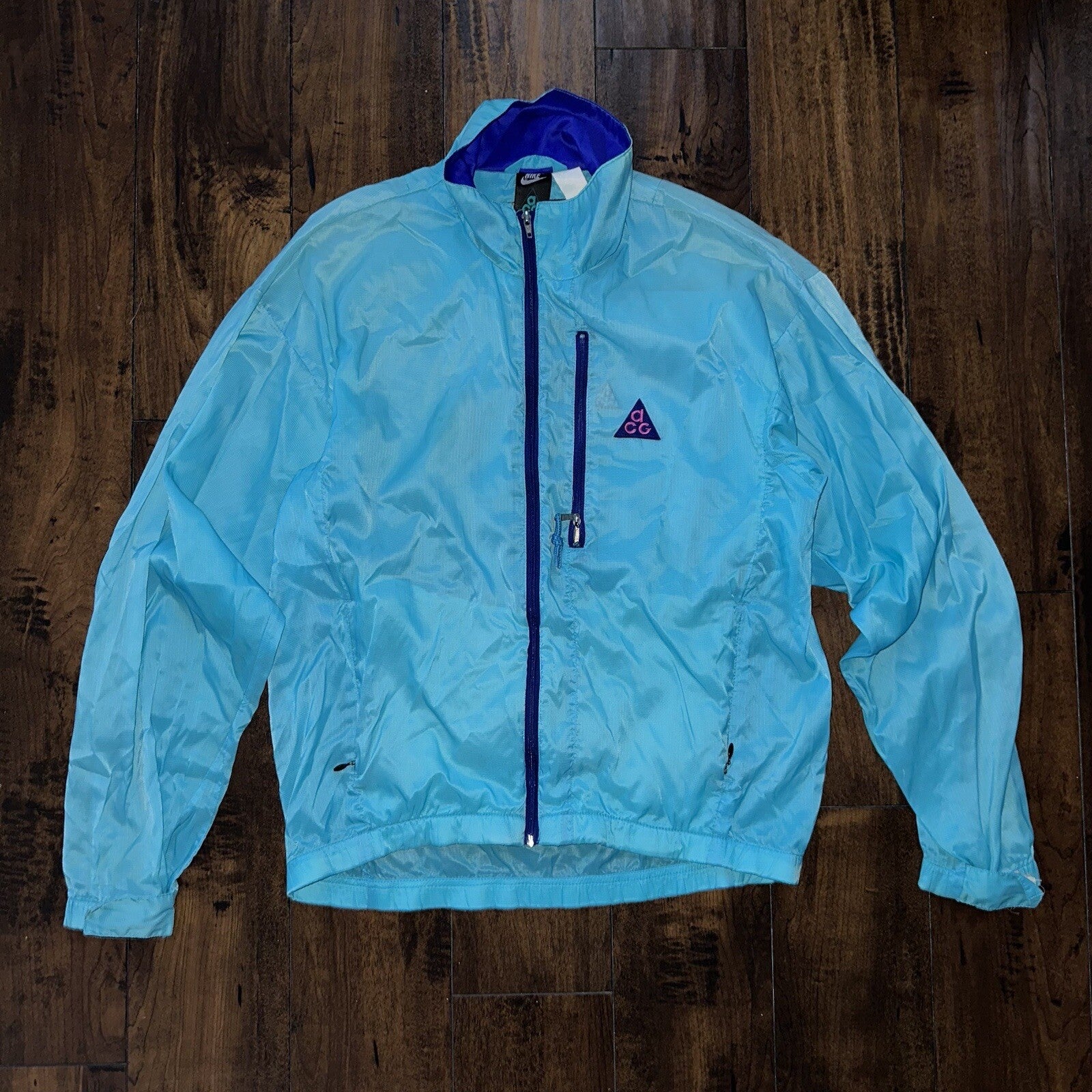 Vintage Nike ACG All Conditions Gear Windbreaker Jacket Coat 90s Blue Medium