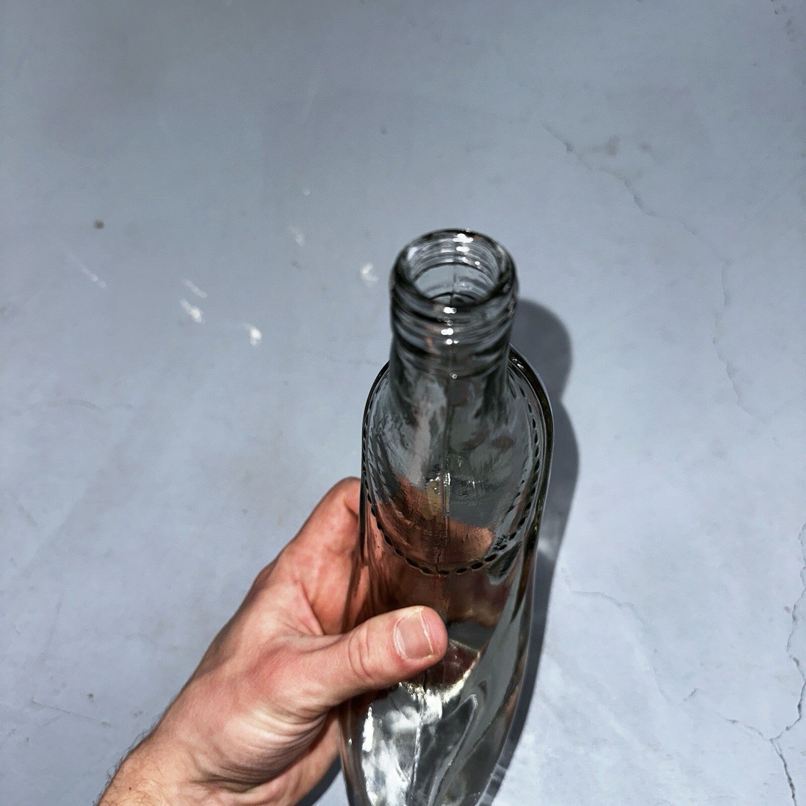 Empty Glass Boot Art High Heel Decanter Stiletto Shaped Lady Bottle Shoe VTG