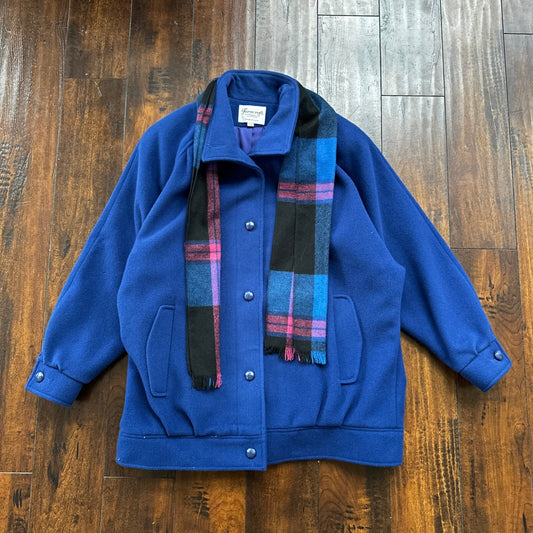 VTG Ferncroft Women's Fleck Blazer Jacket USA Union Made Sz 14 80s Pea Coat