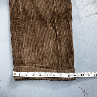 J. Peterman Pants Mens 38 Brown Thick Corduroy Pleated Chino Straight Pockets