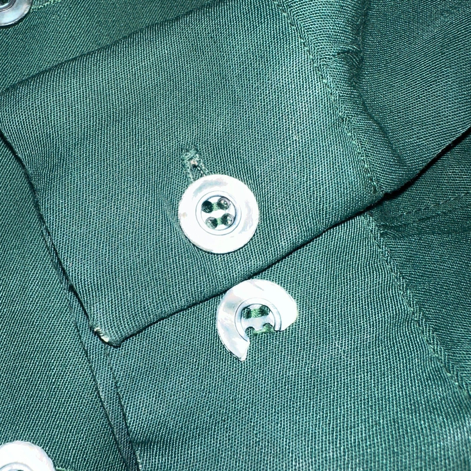 Vintage 1940s McGregor Gabardine Ricky Jacket Button Up Bottle Green 40s Rare