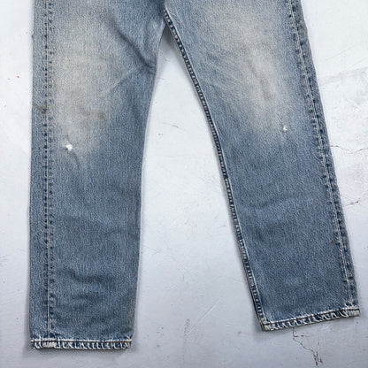 Levis 501 Vintage 90s USA XX Straight Leg Jeans Blue Light Wash 34x30 Act 31x29