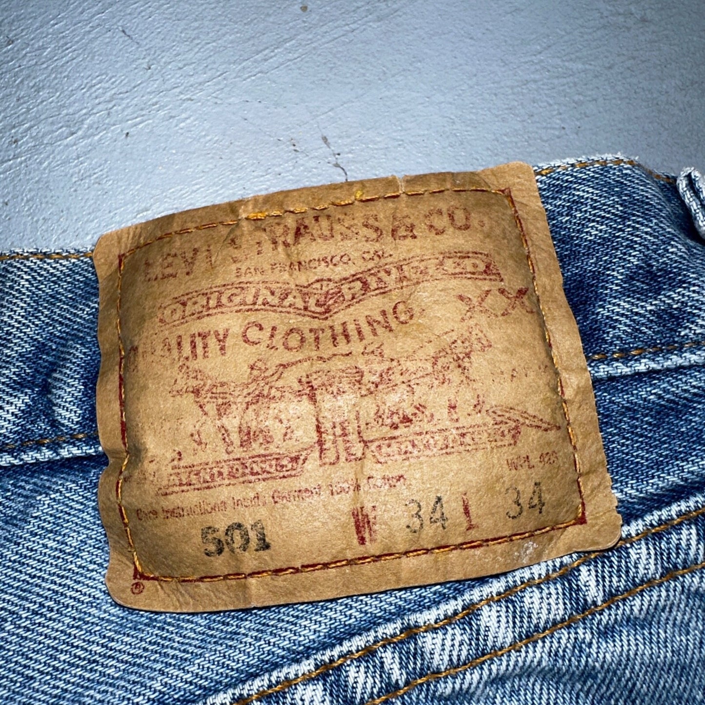 Levis 501 Vintage 90s Mexico Straight Leg Jeans 34x34 Y2K Light Wash Act 31x30