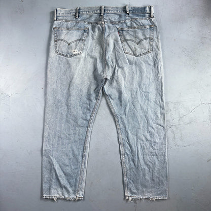 Levis 501 Vintage Y2K XX Straight Leg Jeans Rips Blue Light Wash 46x32 Act 42x28