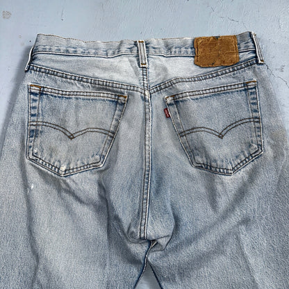 Levis 501 Vintage 80s USA XX 90s Straight Leg Jeans 33x36 Light Wash Act 30x31