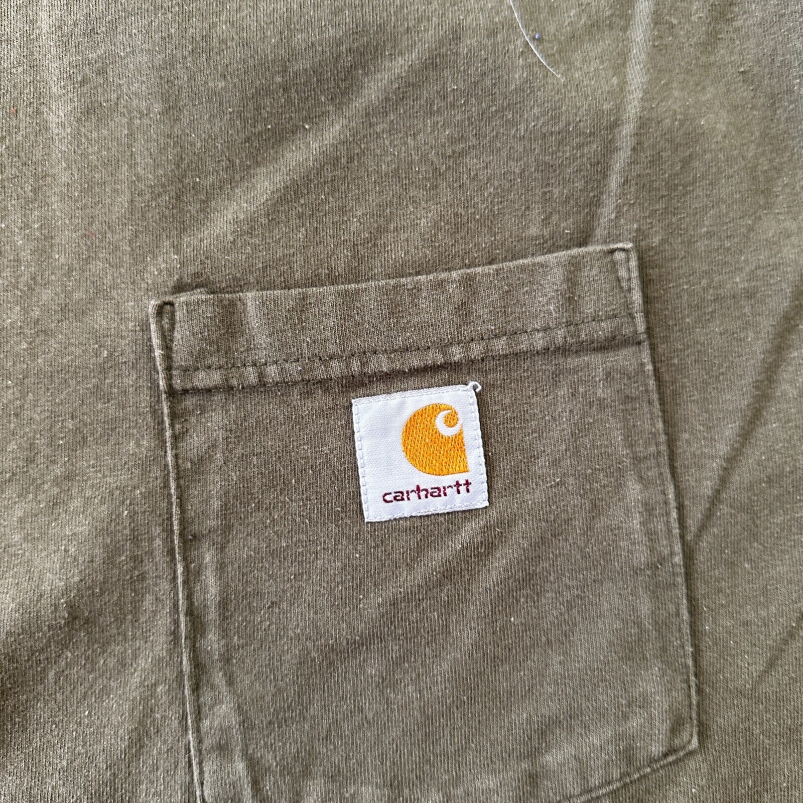 Carhartt Pocket VTG Style T Shirt Workwear Classic Basic Travis Scott Olive