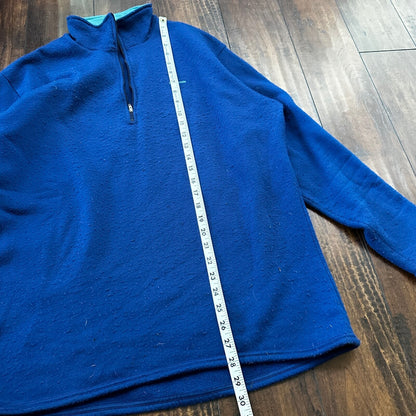 Vintage Patagonia Capilene Shirt Top 1/4 Zip w/ Collar Blue USA Made XL