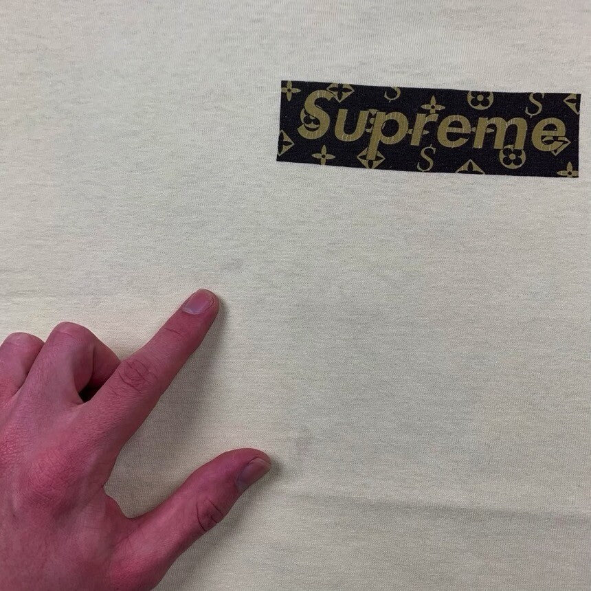 OG 2000 Supreme Louis Vuitton LV Monogram Box Logo T Shirt 100% Authentic VTG