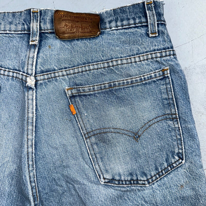 Levis 517 Vintage 80s USA Orange Tab Bootcut Flare Blue Worn Jeans Act 32x34