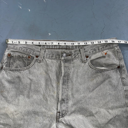 Levis 501 Vintage 90s USA XX Straight Leg Jeans Gray Light Wash 36x32 Act 33x30