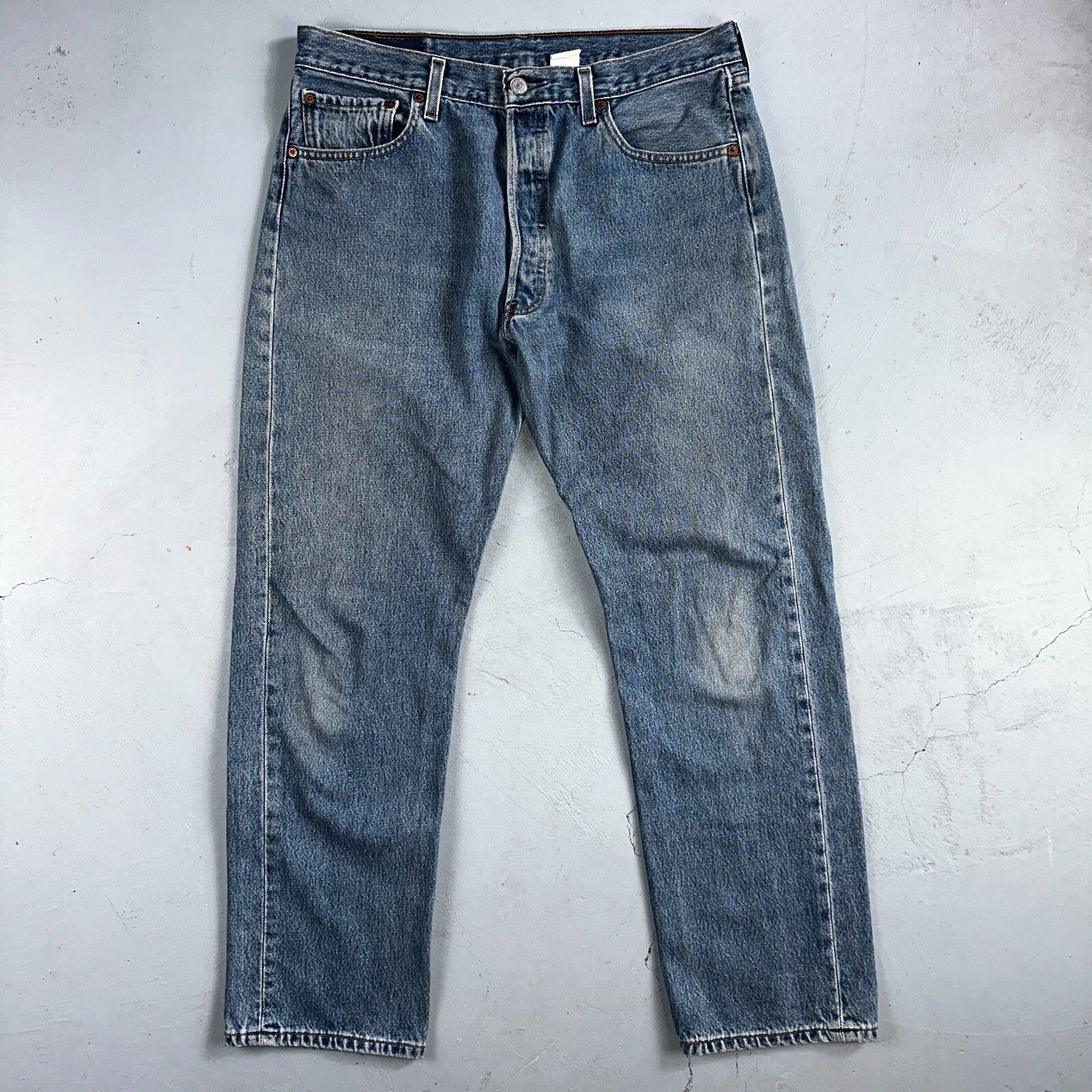 Levis 501 Vintage 90s Y2K XX Straight Leg Jeans Blue Light Wash 34x30 Act 31x29