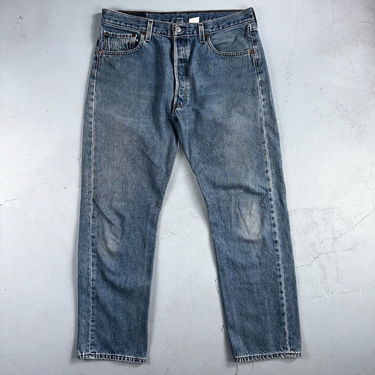 Levis 501 Vintage 90s Y2K XX Straight Leg Jeans Blue Light Wash 34x30 Act 31x29