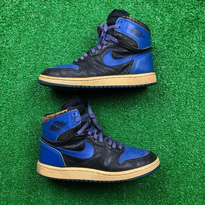 Nike OG 1985 Air Jordan 1 Royal Black Blue Rare Vintage 85 Chicago 7.5 Bred