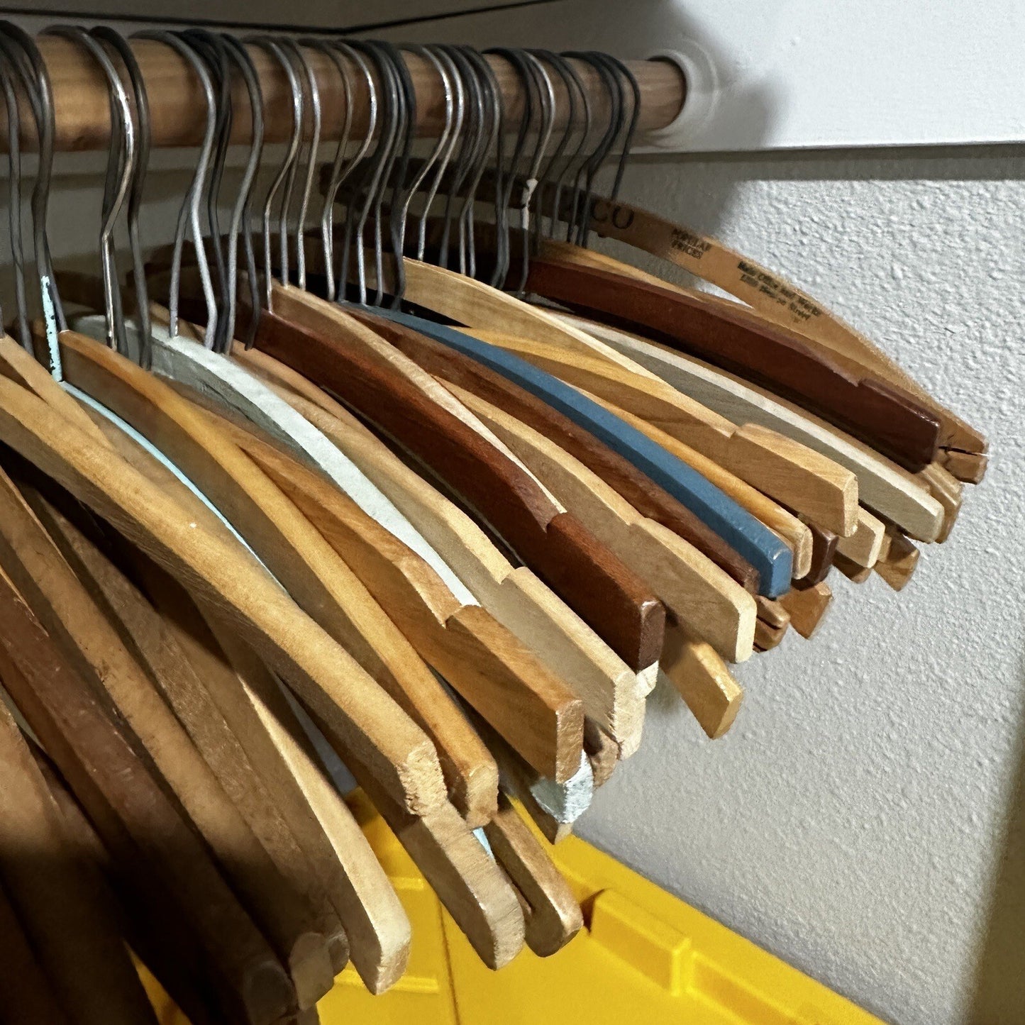 Vintage USA Wood Clothing Hangers Ads Dry Cleaners Laundry 1940s-60s ONLY ONE!