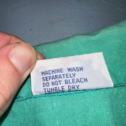 Chacal Tropical VTG Fish Short Sleeve Button Up Shirt L Green Hawaiian USA 80s