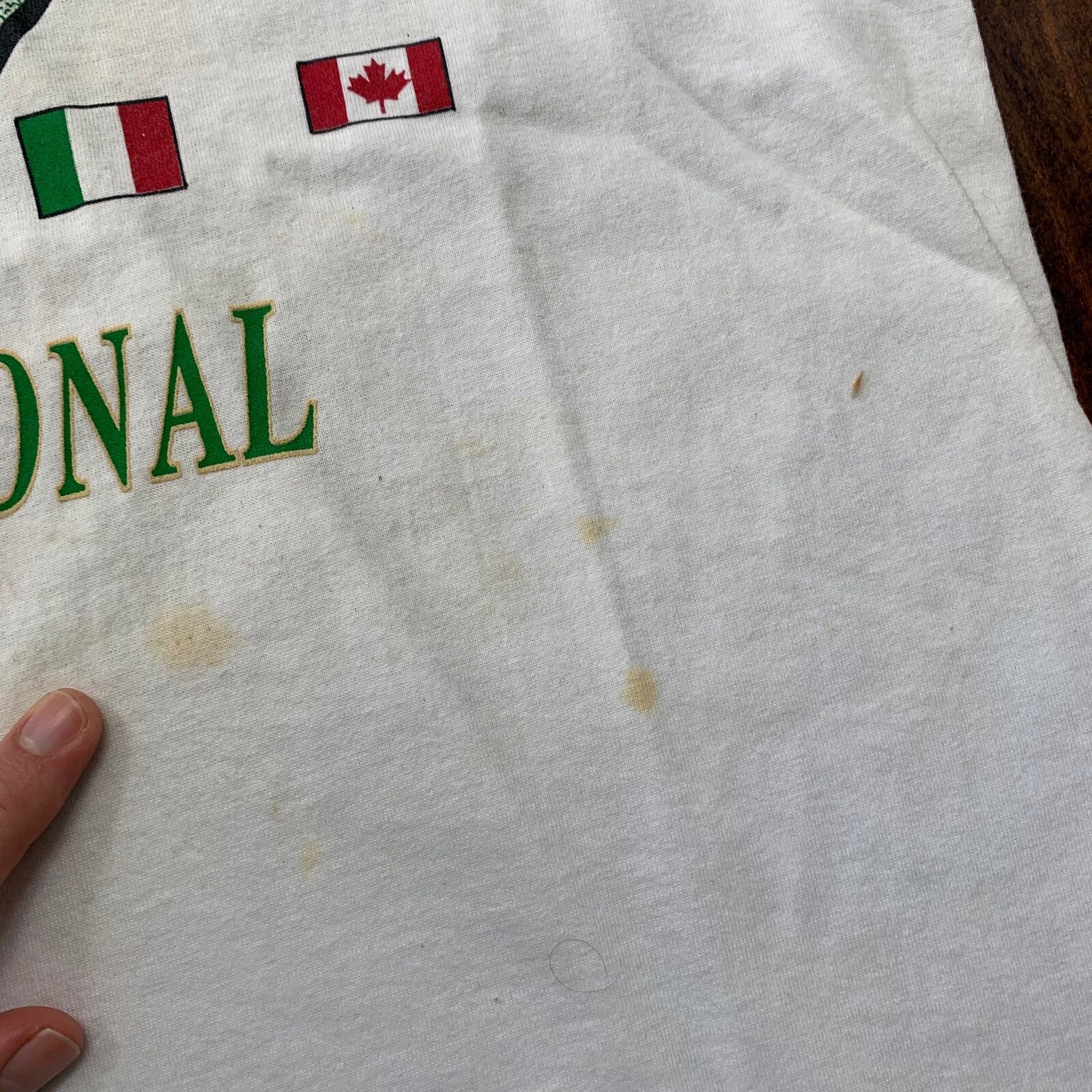 Golf International Vintage T Shirt Tiger Woods Sports Grass USA Flags Rap Blank