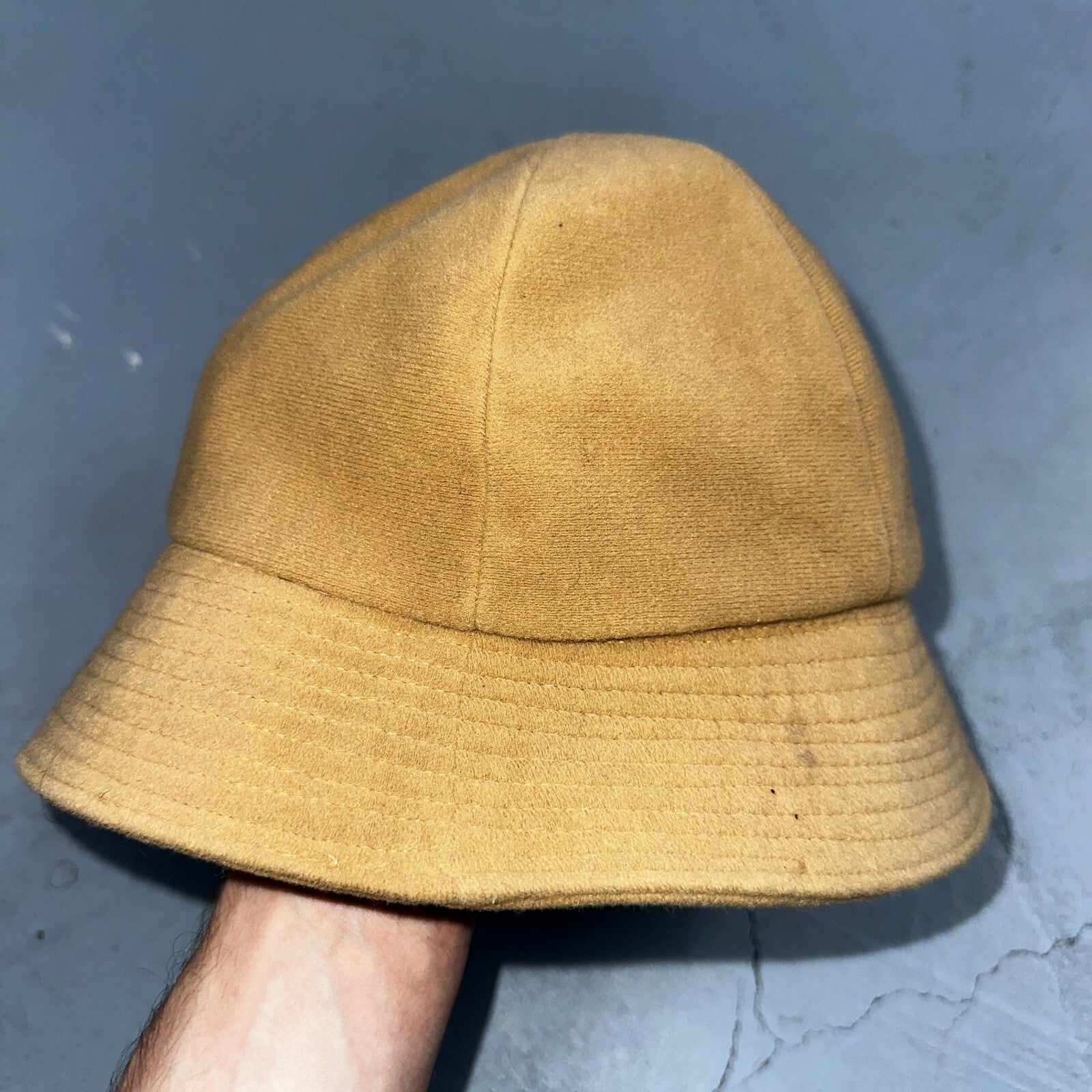 Vintage United Hatters Cap Millinery Bucket Hat Union Made Khaki 23 Rare