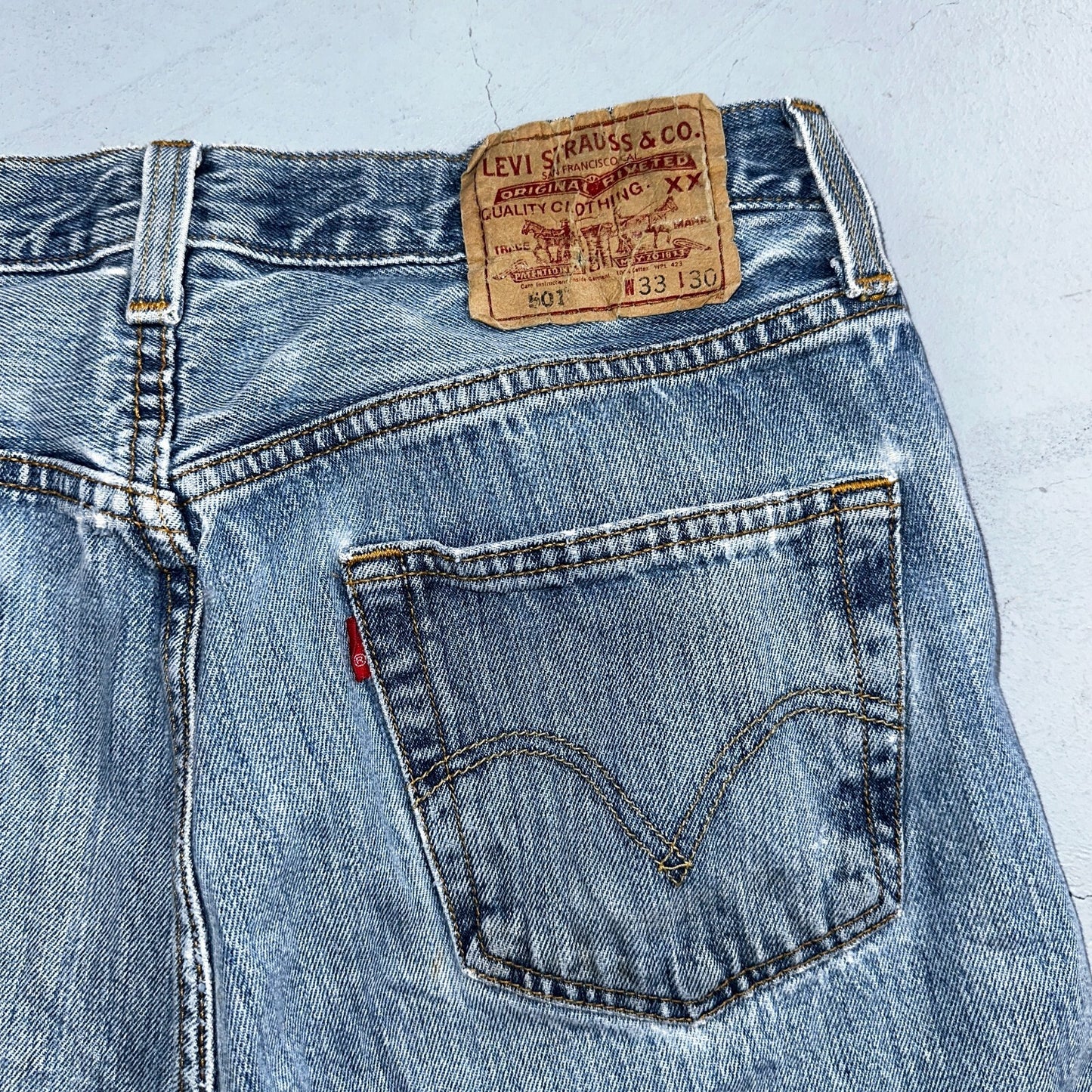 Levis 501 Vintage Y2K XX Straight Leg Jeans Blue Light Wash 33x30 Act 31x29