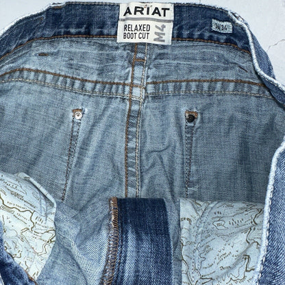 Ariat Jeans Mens 36x34 Blue M4 Boot Cut Relaxed Coltrane Jeans Denim Medium Wash
