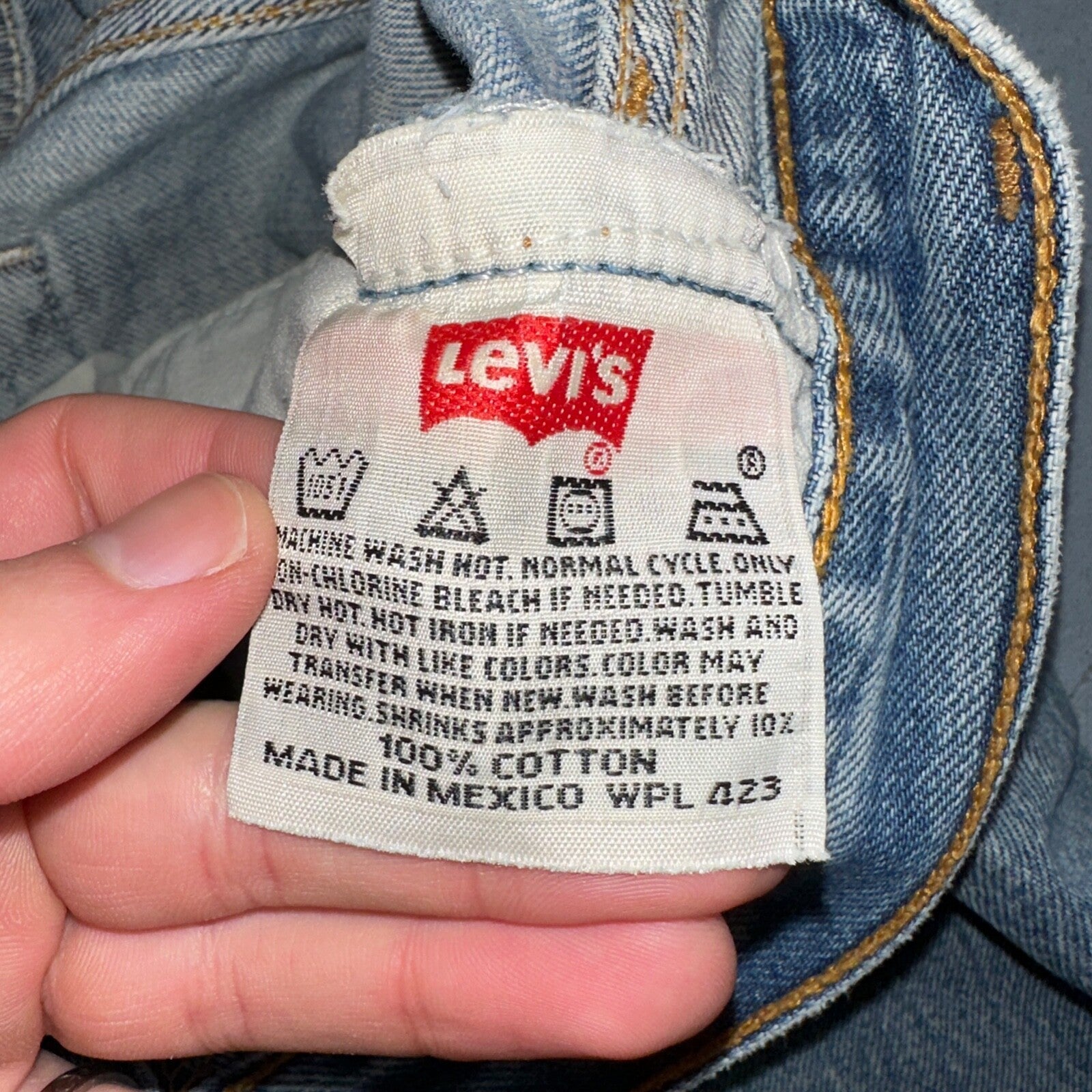 Levis 501 Vintage 90s XX Straight Leg Jeans Blue Light Wash 33x32 Act 31x24