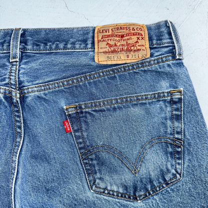 Levis 501 Vintage Y2K Mexico Straight Leg Jeans 38x32 90s Med Wash Act 36x28