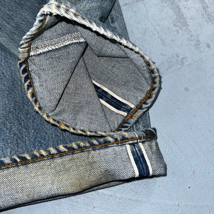 Levis 501 Vintage 80s Redline Selvedge USA XX Jeans Light Wash Worn Act 30x30