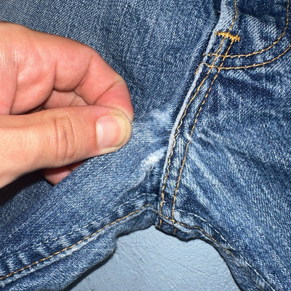 Levis 501 Vintage 90s Spain XX Straight Leg Jeans Blue Med Wash 38x34 Act 38x33