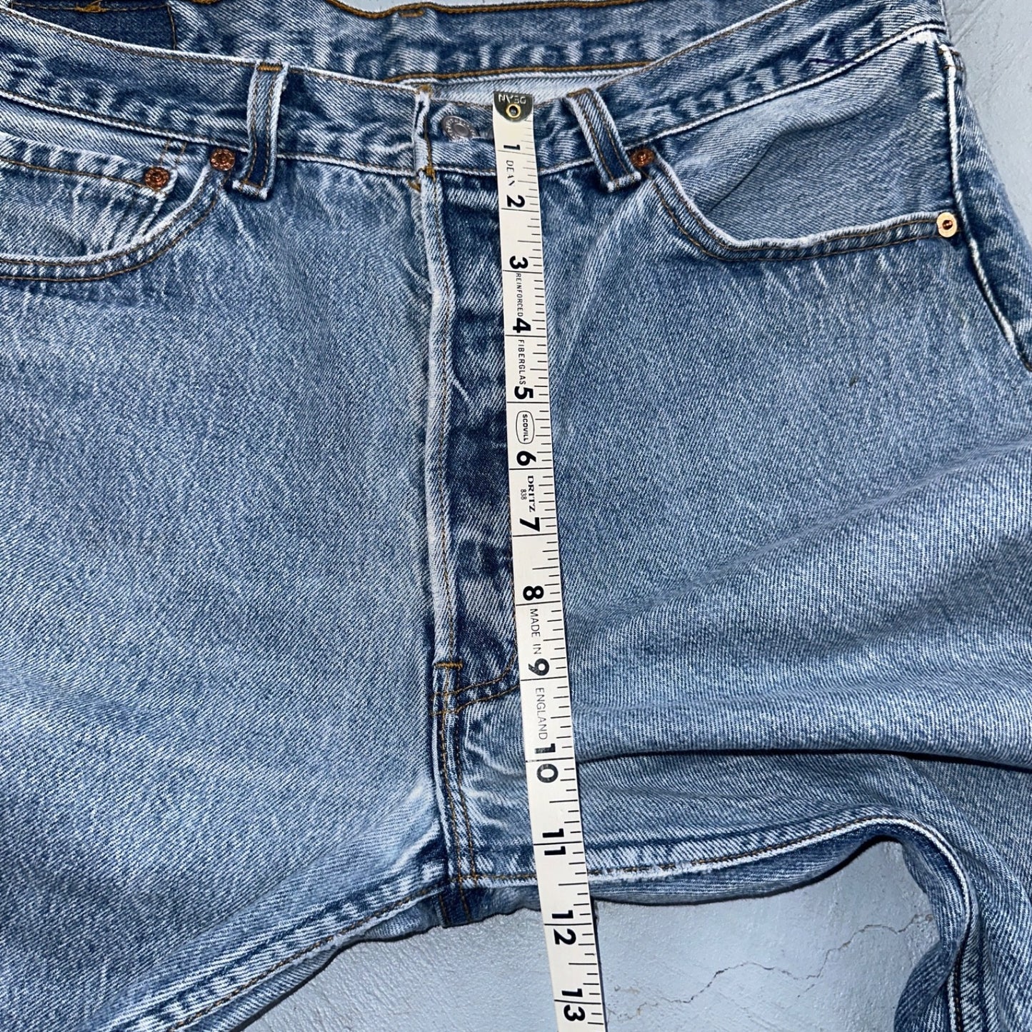 Levis 501 Vintage 90s USA XX Straight Leg Jeans Blue Light Wash 35x34 Act 33x31