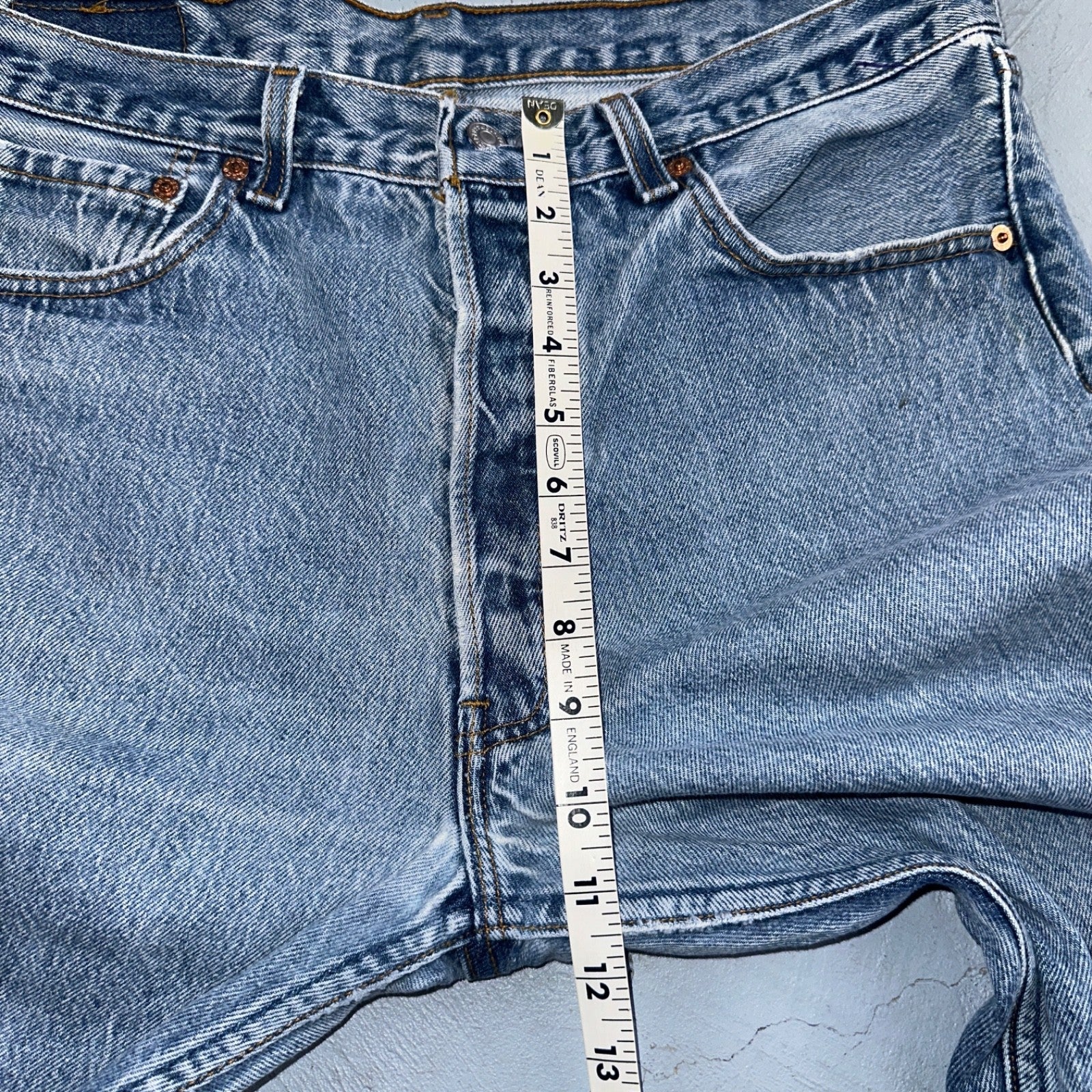 Levis 501 Vintage 90s USA XX Straight Leg Jeans Blue Light Wash 35x34 Act 33x31