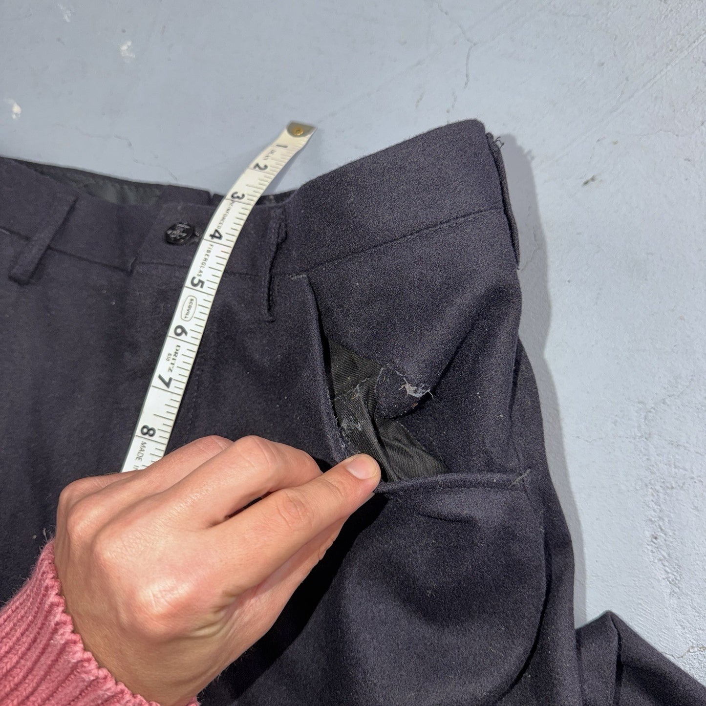 VTG 40s WWII US Naval Clothing Factory Wool Sailor Pants Navy 30L Bell Bottoms