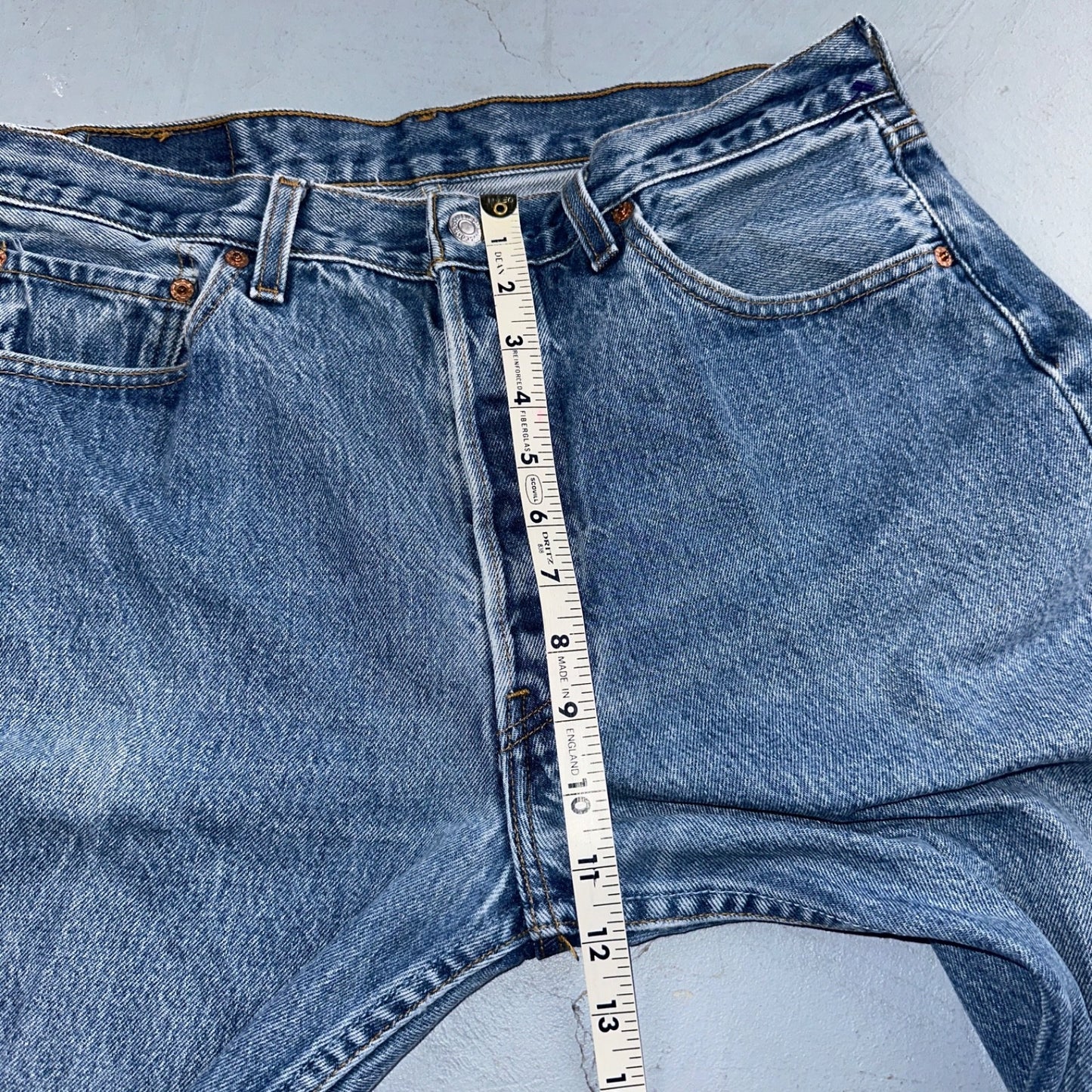 Levis 501 Vintage 90s USA XX Straight Leg Jeans Blue Light Wash 35x34 Act 32x30