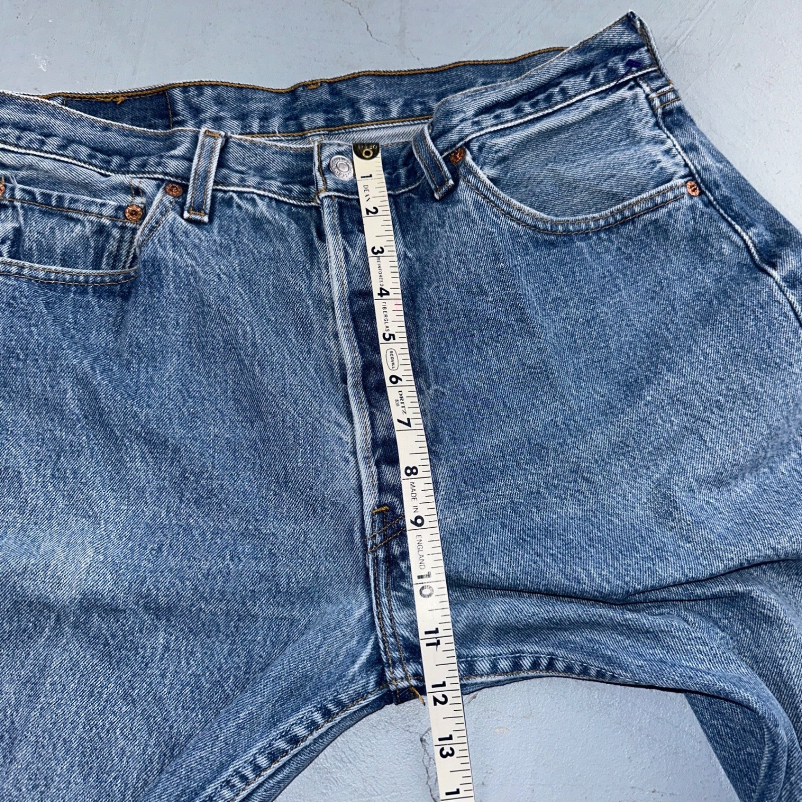 Levis 501 Vintage 90s USA XX Straight Leg Jeans Blue Light Wash 35x34 Act 32x30