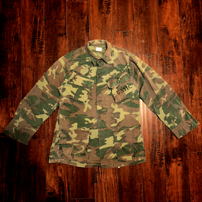 USMC 1968 Military Camouflage Wind Resistant Poplin Coat Camo Jacket Alpha 60s