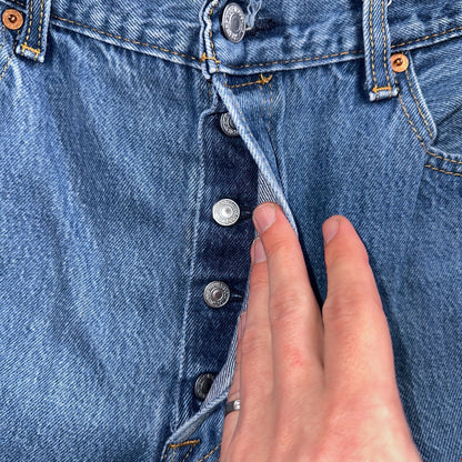 Levis 501 Y2K XX Straight Leg Jeans Blue VTG Med Wash 36x38 Act 33x33