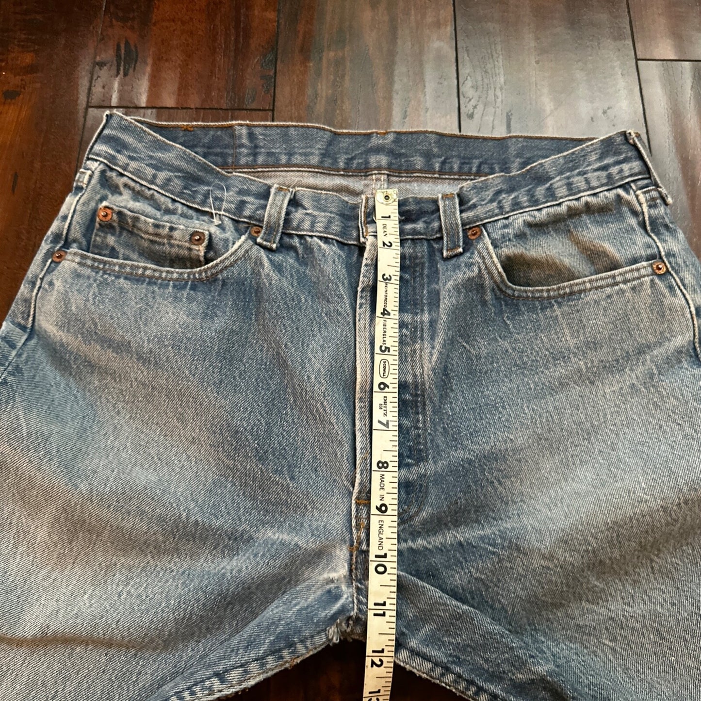 VTG 80s Levis 501 Button Fly 35x32 USA Tag Jeans Straight Wash Blue XX Act 31x31