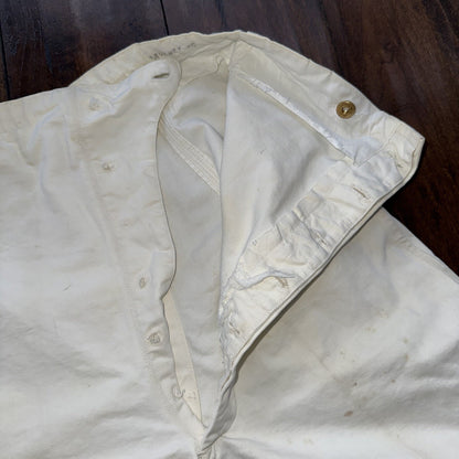 RARE VTG 1920s White Buckle Back Pants Work Wear Union 10s 30s 28x31 Navy USMA