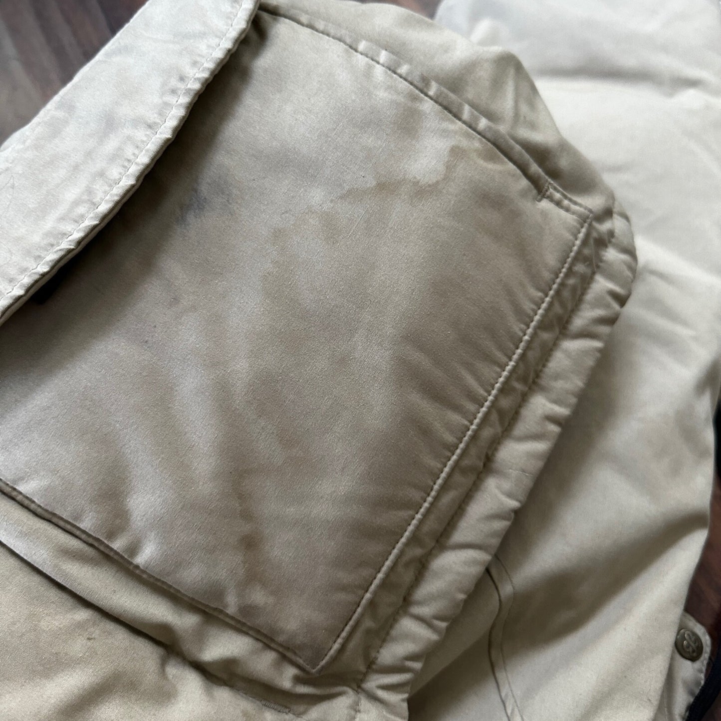 Vintage 1970s 1980s Eddie Bauer Goose Down Puffer Parka Jacket Tan Men's L 70s