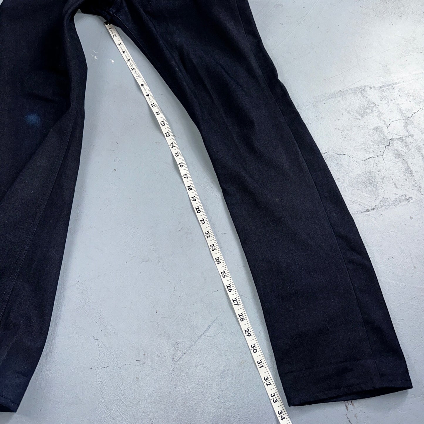 Brave Star Jeans Mens 34 Blue Selvedge Cone Denim Dark Wash Slim Straight USA